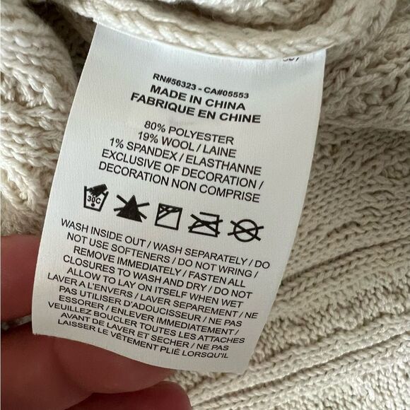 Nike Life Cable Knit Turtleneck Sweater Bone - Picture 7 of 8